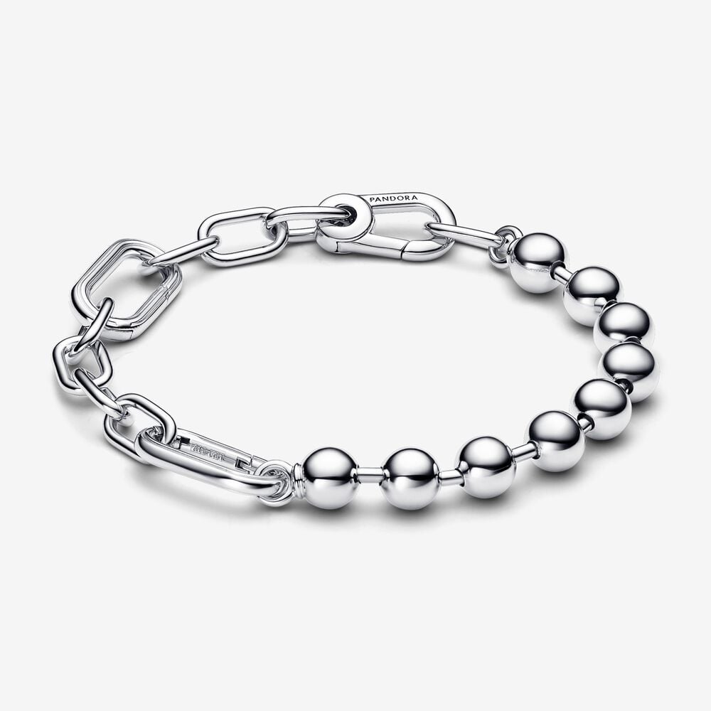 pulsera de eslabones link y cuentas metálicas pandora me 592793c00