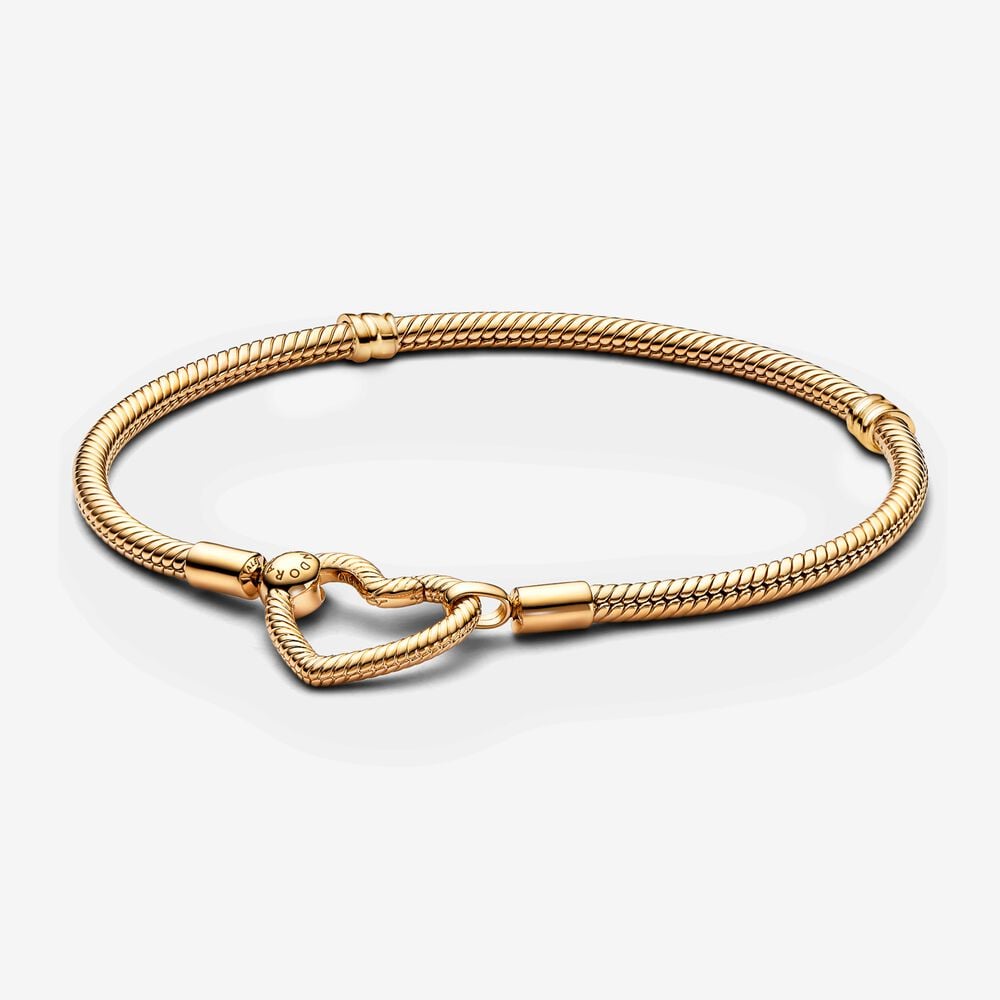 pulsera diseño cadena de serpiente con cierre de corazón de pandora moments 559539c00