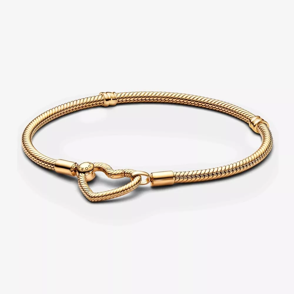 pulsera diseño cadena de serpiente con cierre de corazón de pandora moments 559539c00