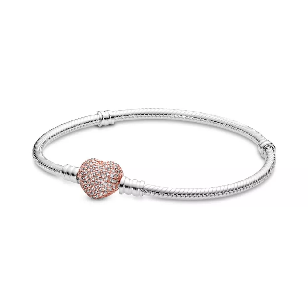 pulsera moments con cierre corazón para charm pandoras 586292cz