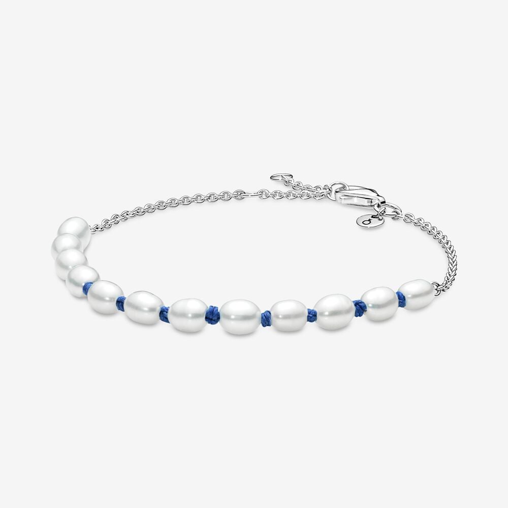 pulsera pandora cordón azul con perlas cultivadas de agua dulce 591689c01