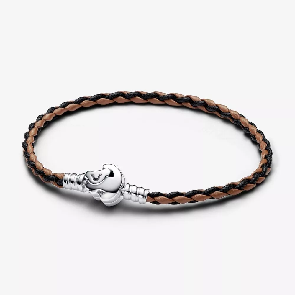 pulsera pandora moments en cuero trenzado con cierre el rey león de disney 593361c01