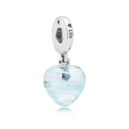 Charm colgante cristal de Murano Cristal Corazón Azul - PANDORA