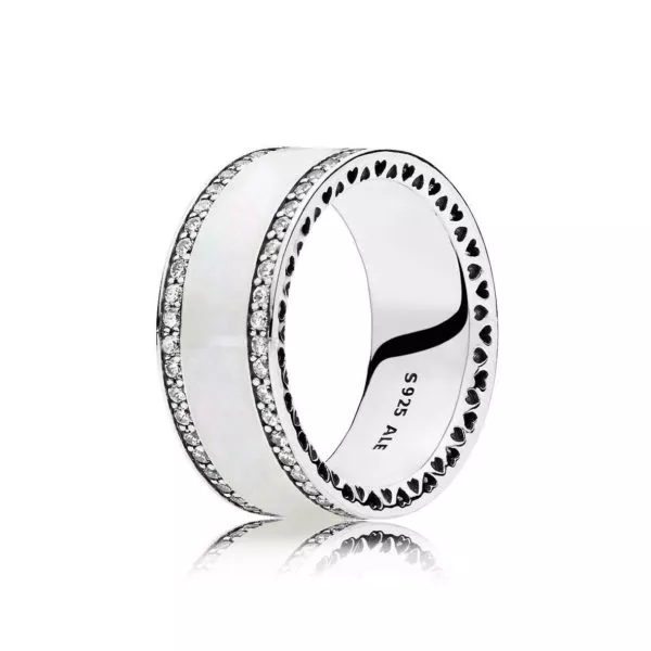 (imagen para) Anillo Banda de Corazones Perlados 191024EN23 Anillos PANDORA
