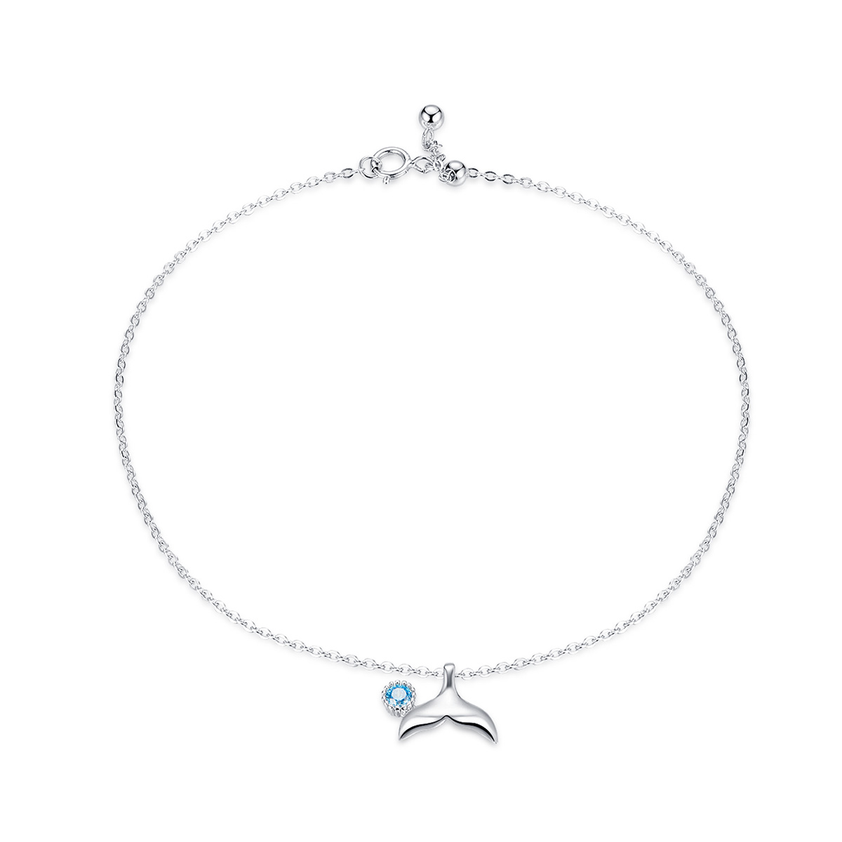 la pulsera de tobillo cola de sirena de plata estilo pandora sct004
