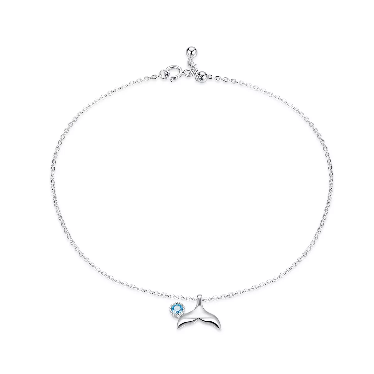 la pulsera de tobillo cola de sirena de plata estilo pandora sct004