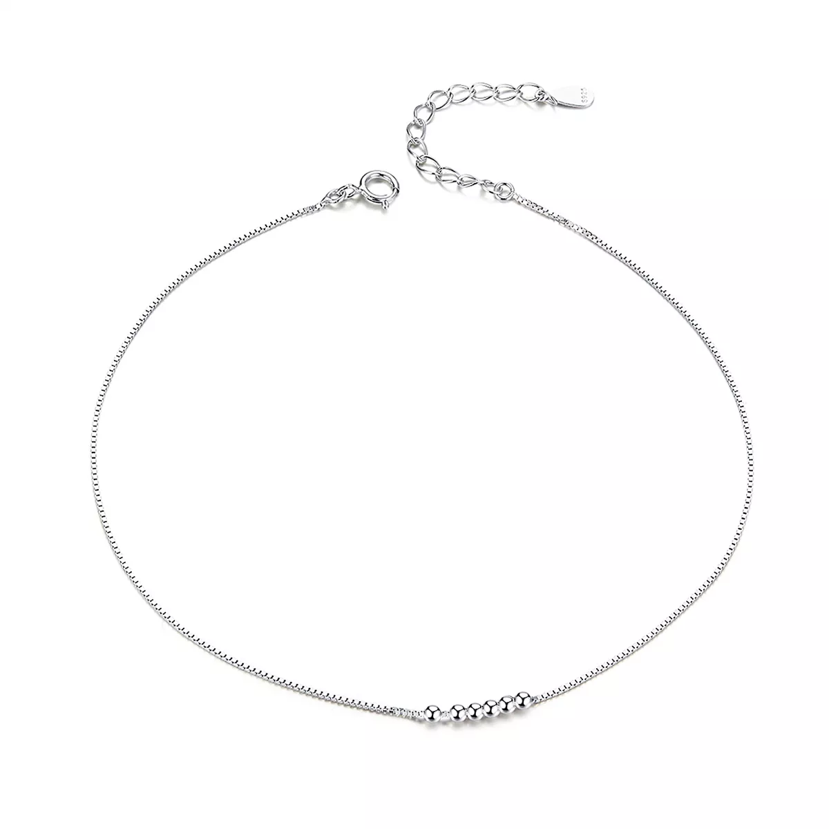 pulsera de tobillo de estilo pandora en plata con diseño helicoidal sct007