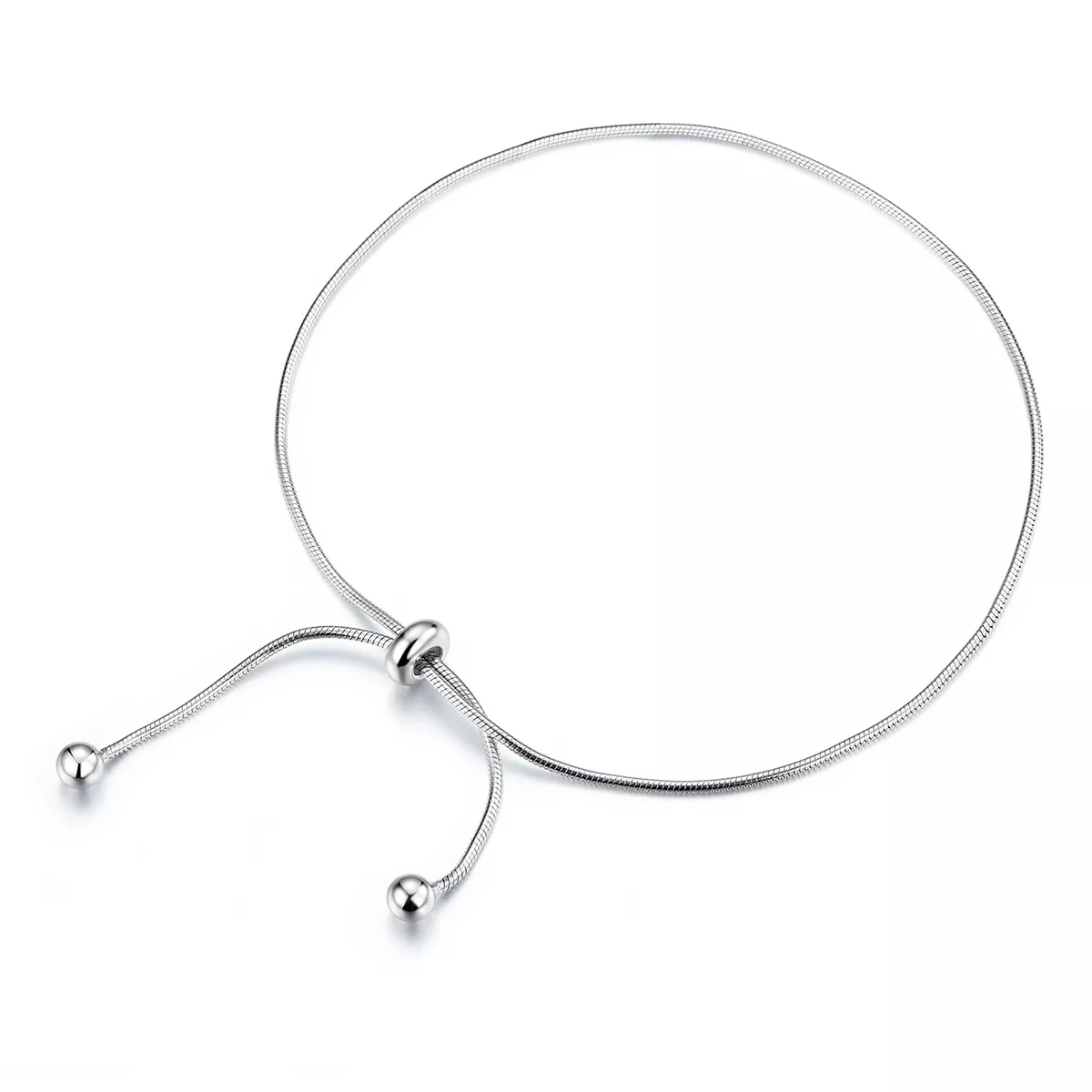 pulsera de tobillo elegante de estilo pandora en plata sct016