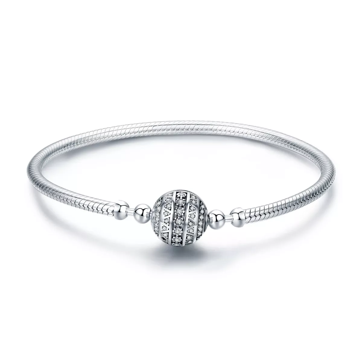 pulsera de cadena delicada estilo pandora en plata scb062