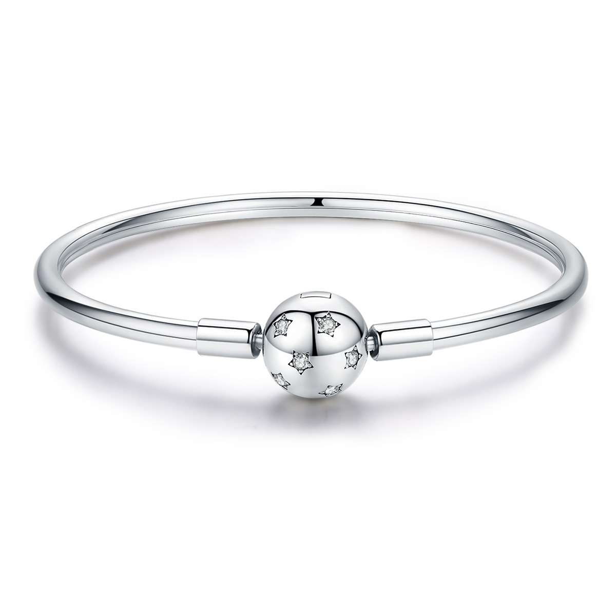 pulsera de plata estilo pandora con diseño de galaxia scb144