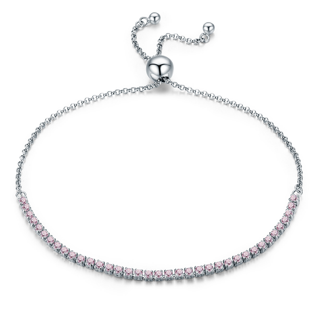 pulsera de tenis deslizante elegante de estilo pandora en plata scb045