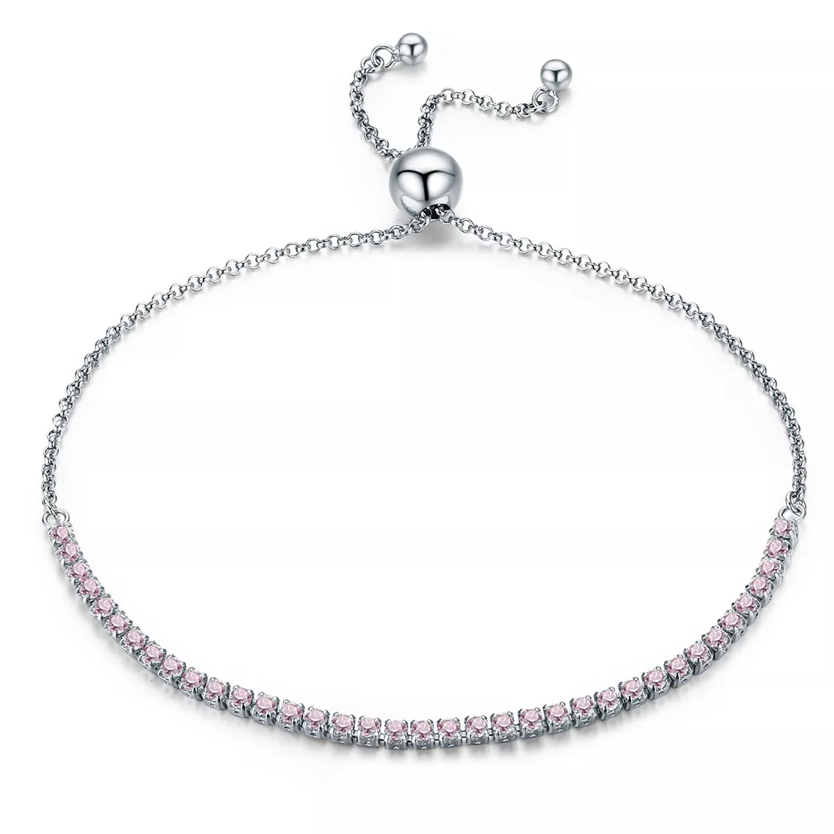 pulsera de tenis deslizante elegante de estilo pandora en plata scb045