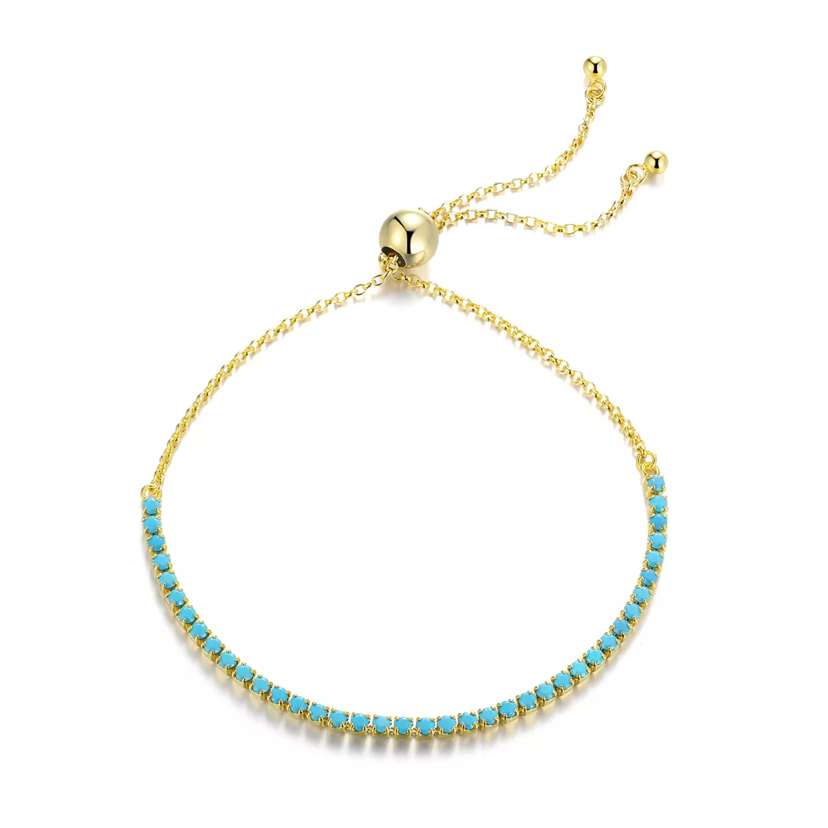 pulsera de tenis deslizante estilo pandora de plata con cielo azul scb118