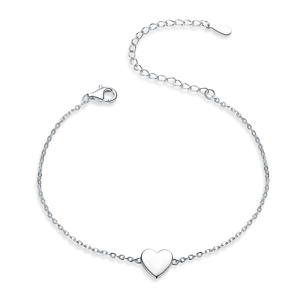 pulsera deslizante de cadena con corazón amado de plata estilo pandora scb161