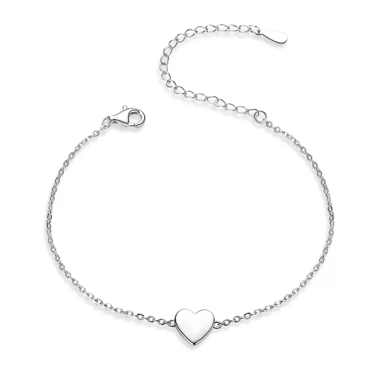 pulsera deslizante de cadena con corazón amado de plata estilo pandora scb161