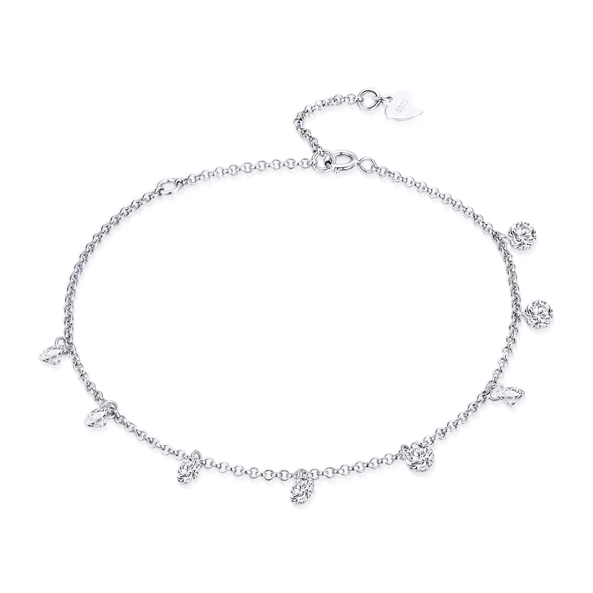 pulsera deslizante de cadena de estilo pandora plateada con elfos contratados scb103