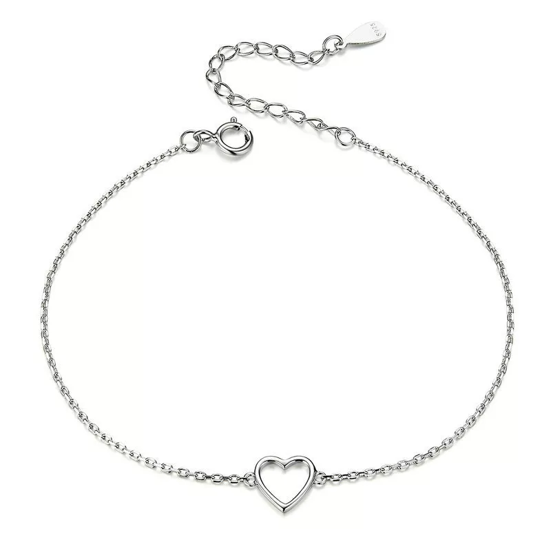 pulsera deslizante de cadena en forma de amor plateada al estilo de pandora scb159