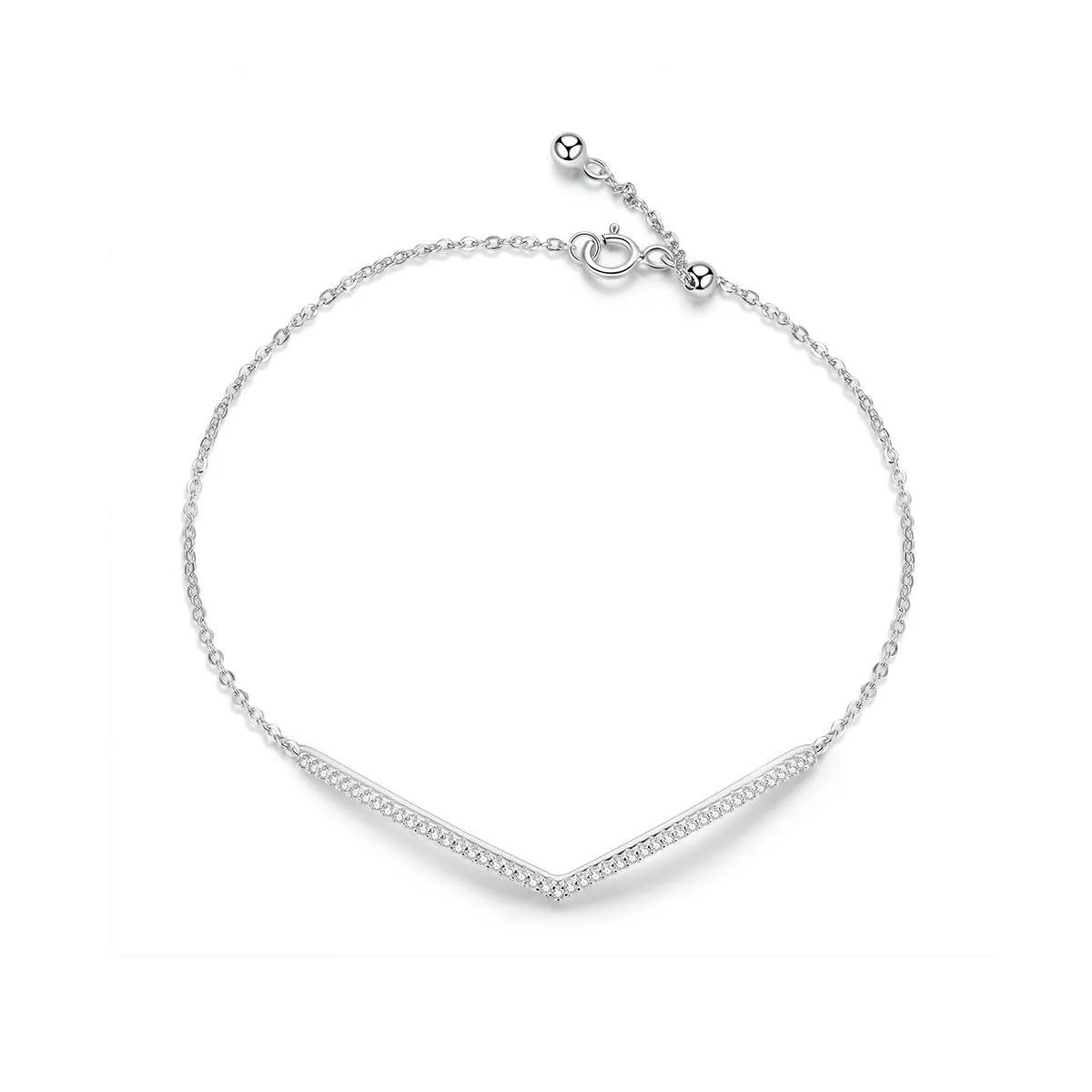 pulsera deslizante de cadena pandora style triumphant return de plata scb137
