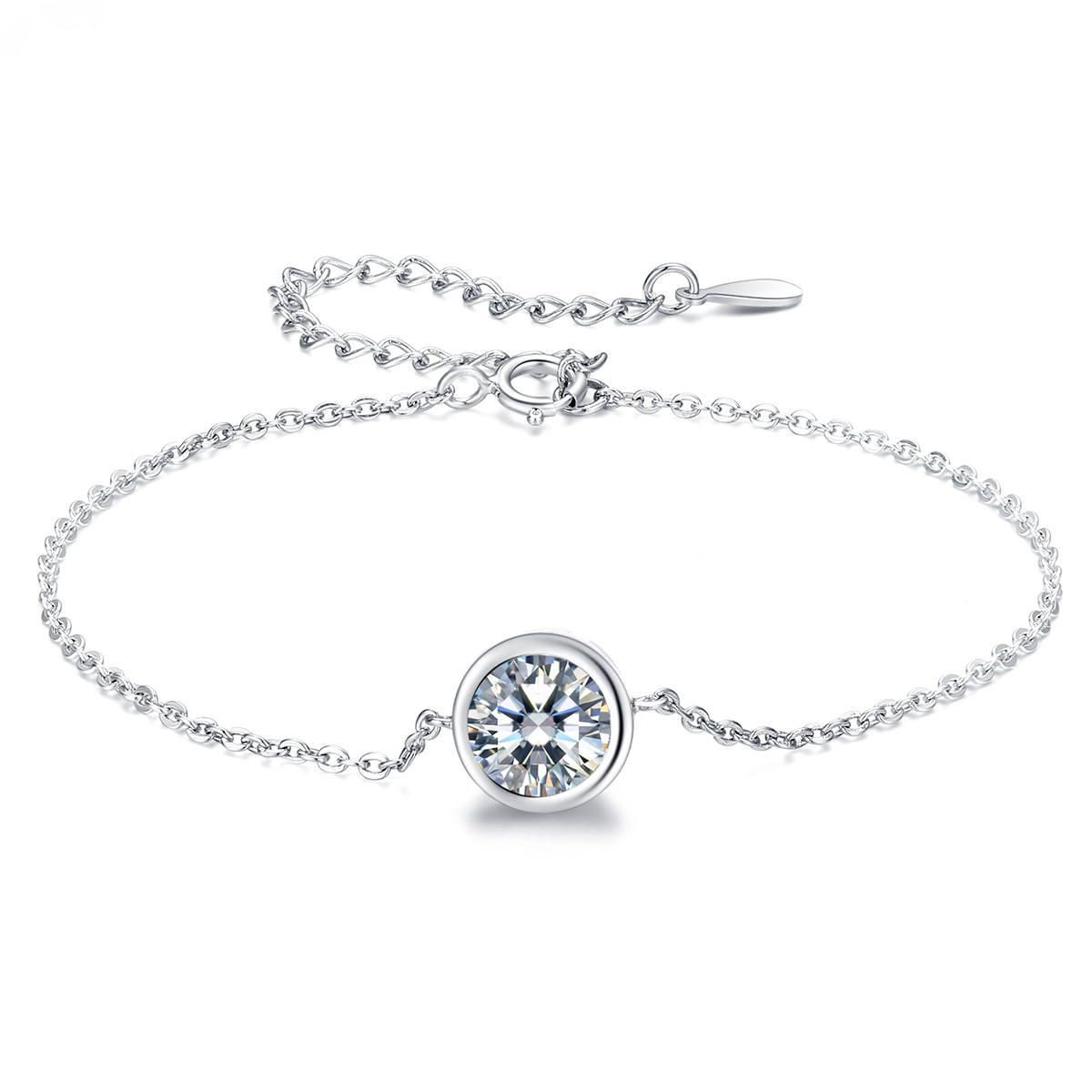pulsera deslizante de cadena simple estilo pandora en plata scb157