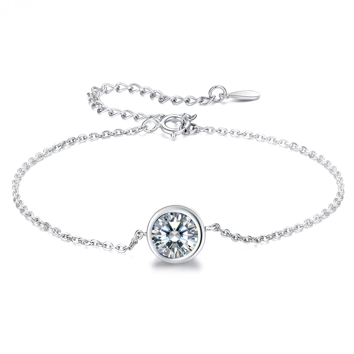 pulsera deslizante de cadena simple estilo pandora en plata scb157