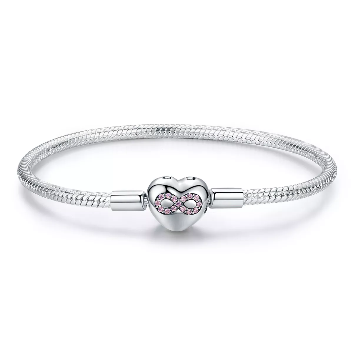 pulsera deslizante de plata estilo corazón de la eternidad de pandora moments scb142
