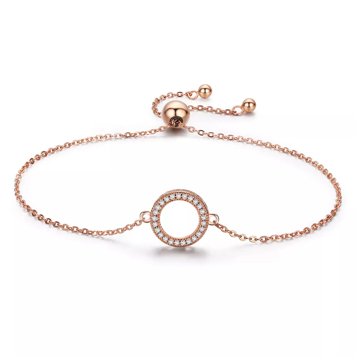 pulsera deslizante estilo pandora en color oro rosa scb030 c de la colección destiny
