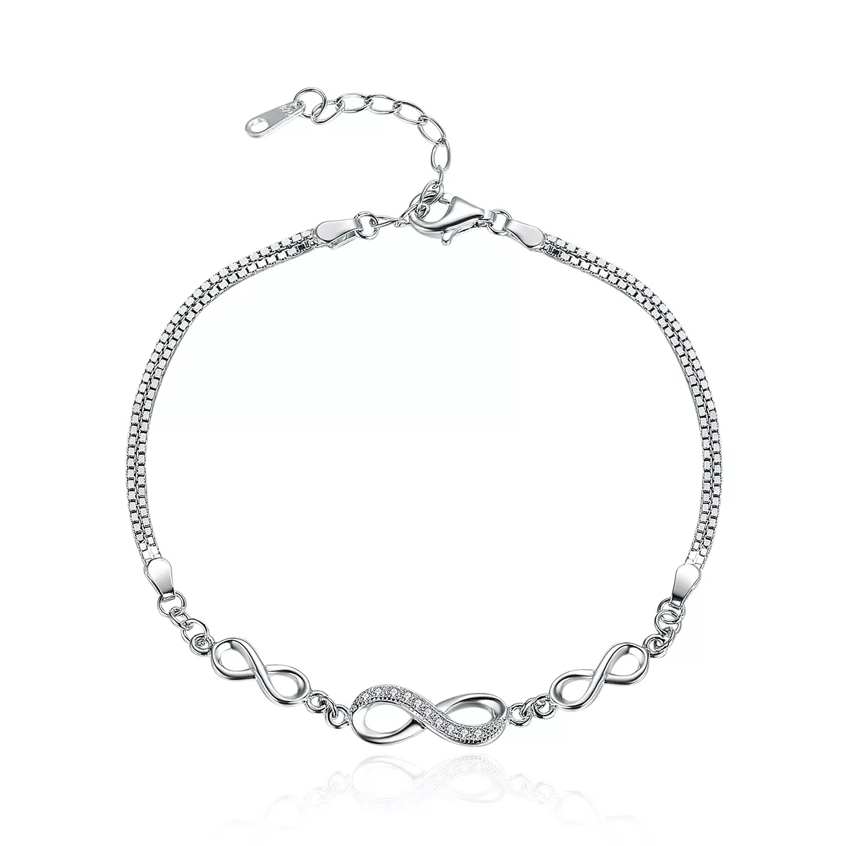 pulsera deslizante estilo pandora en plata elegancia infinita scb037