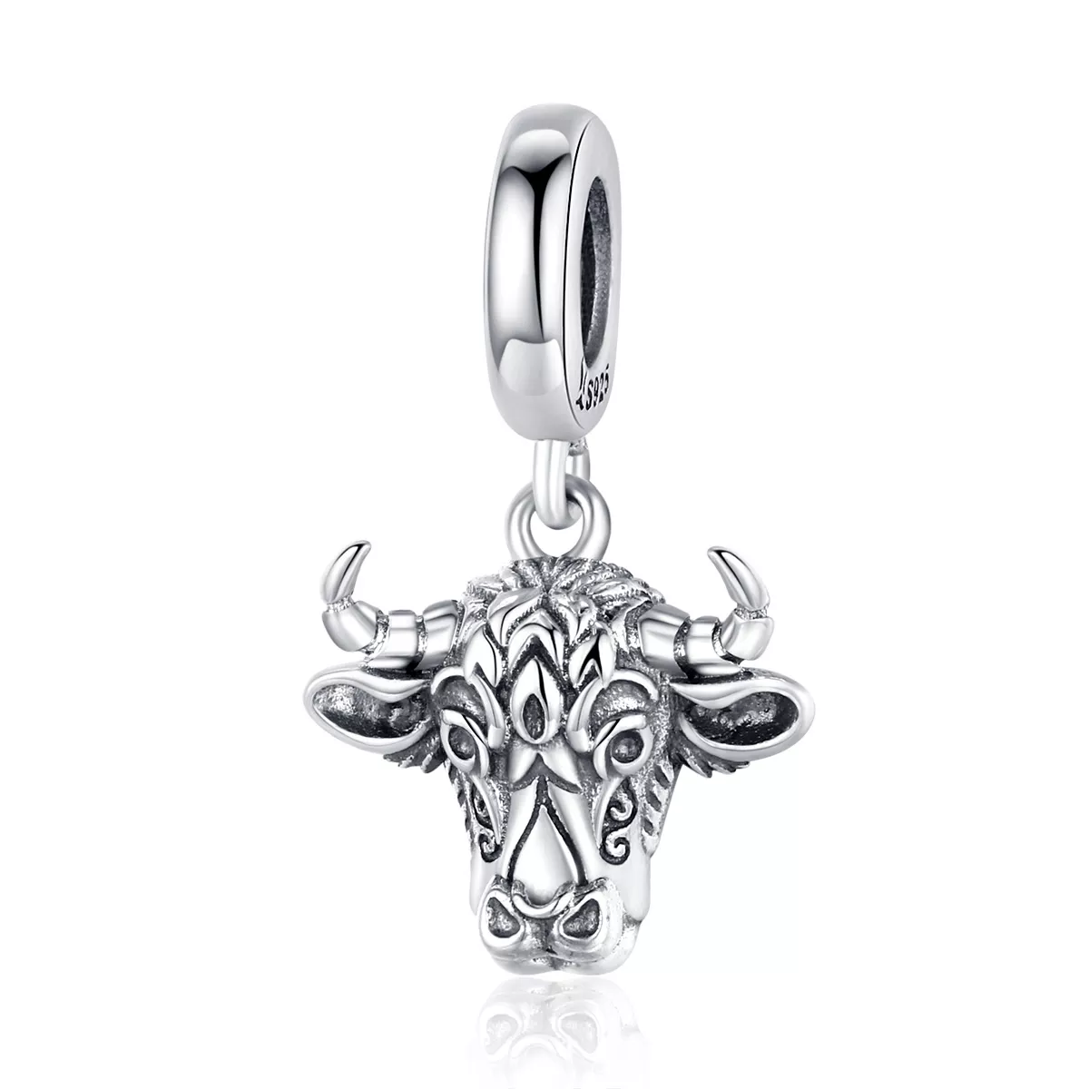 charm colgante de plata estilo pandora con diseño de tauren scc1316