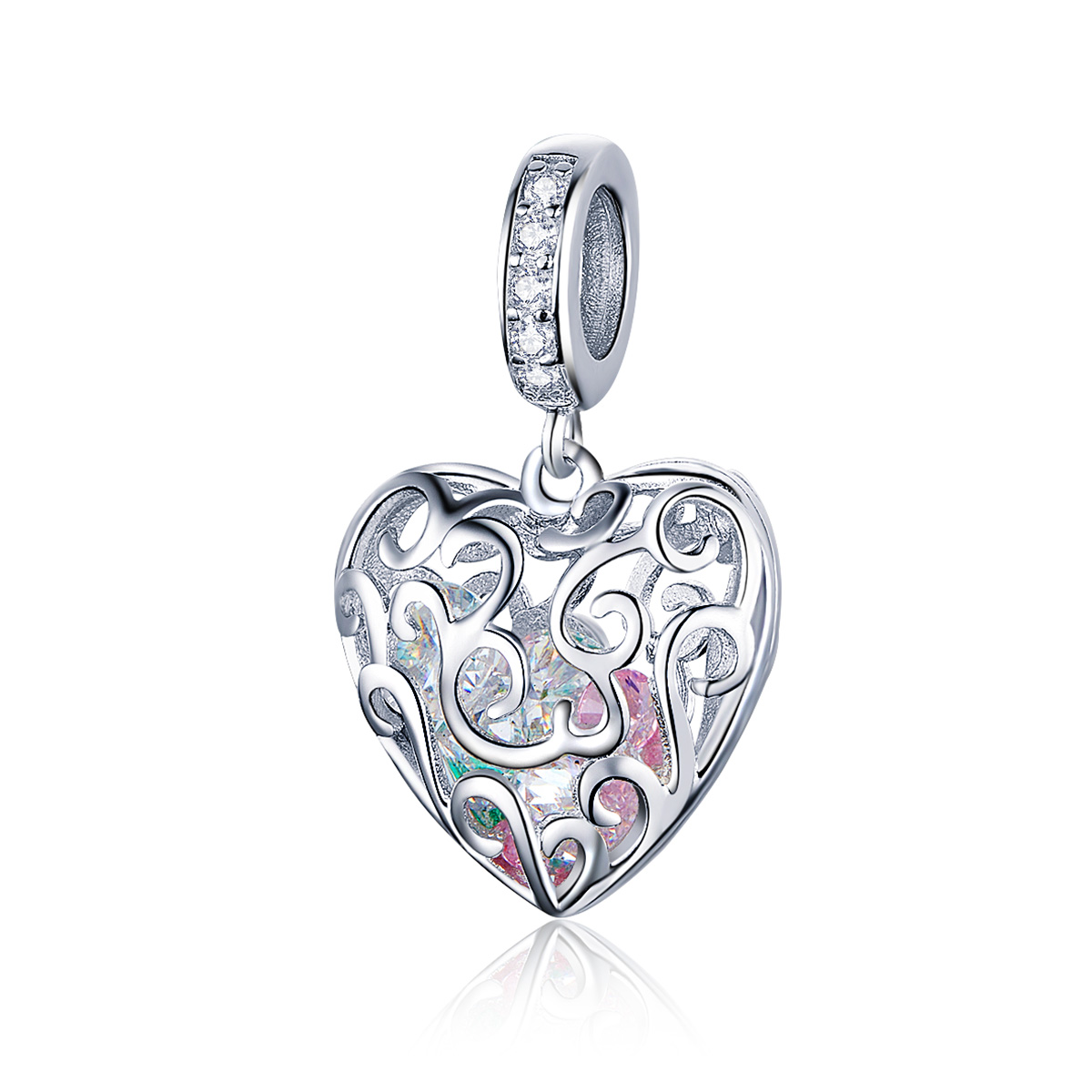 charm colgante de plata estilo pandora con palpación scc1126