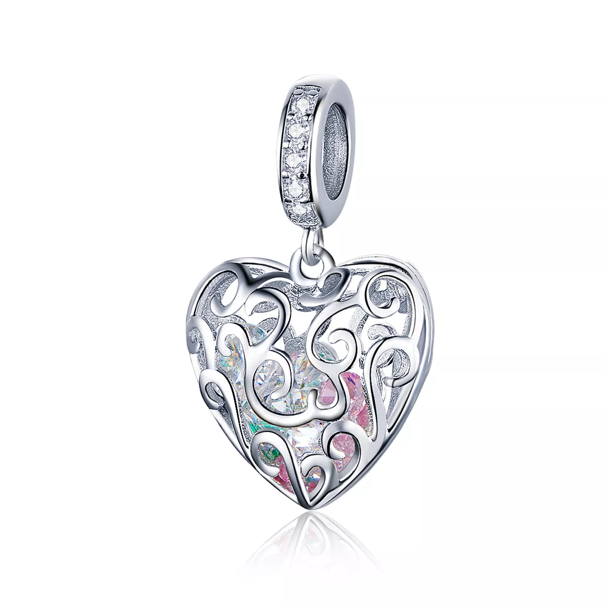 charm colgante de plata estilo pandora con palpación scc1126