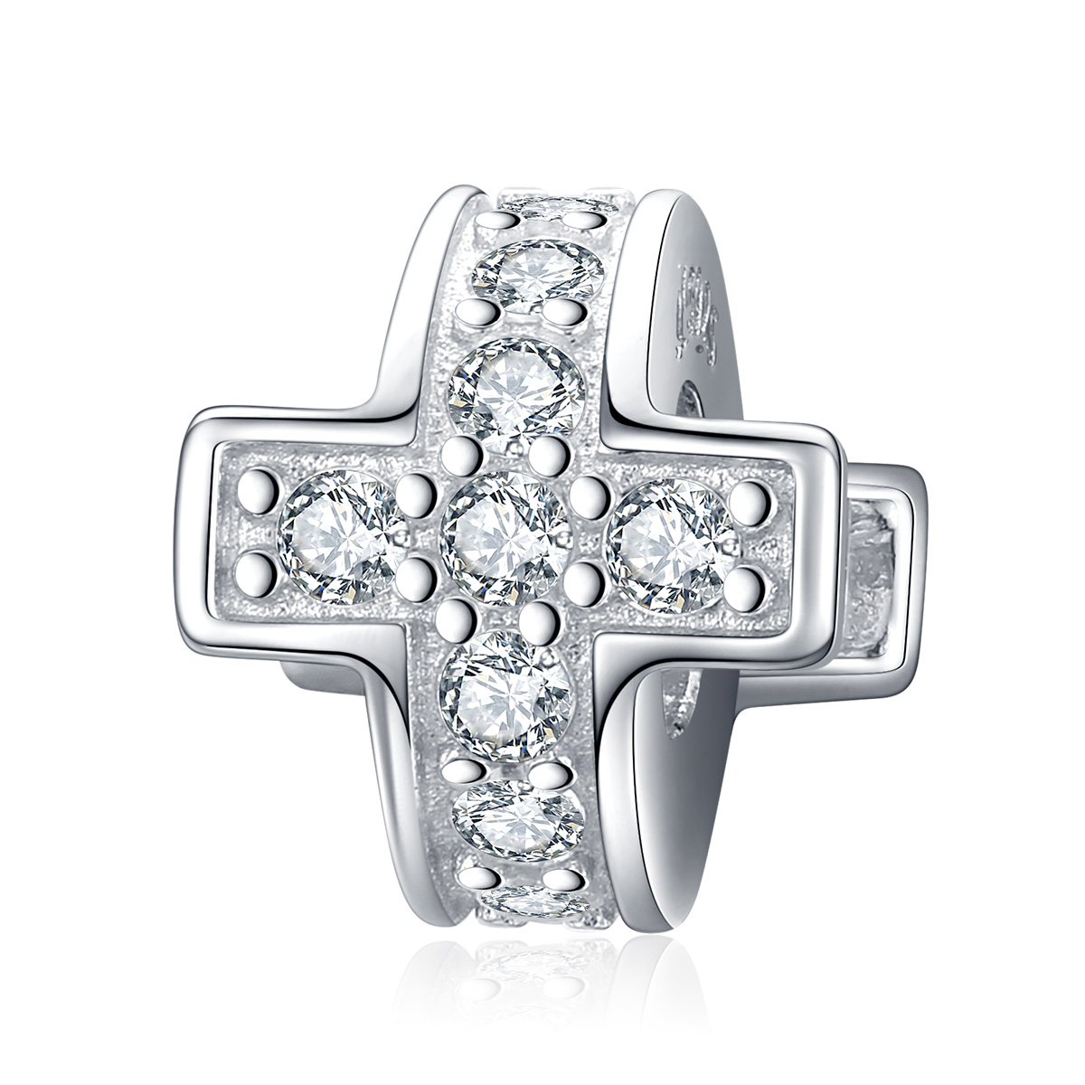 charm de cruz de plata al estilo pandora scc1292