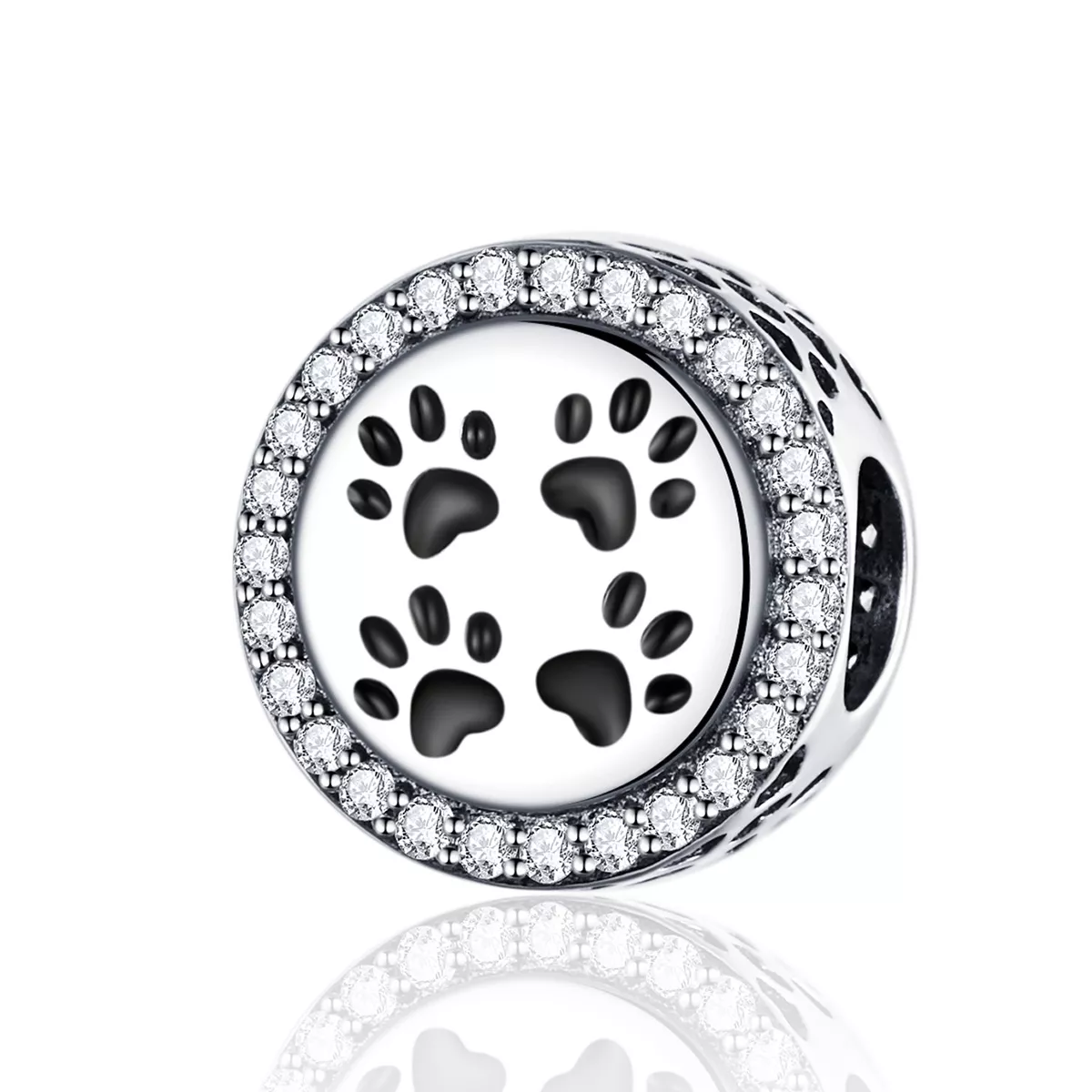 charm de estilo pandora en plata con huellas de pie scc1186