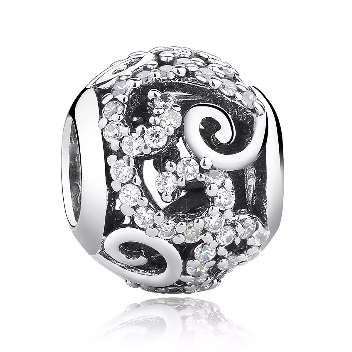 charm de plata estilo pandora con pavé de plata scc021