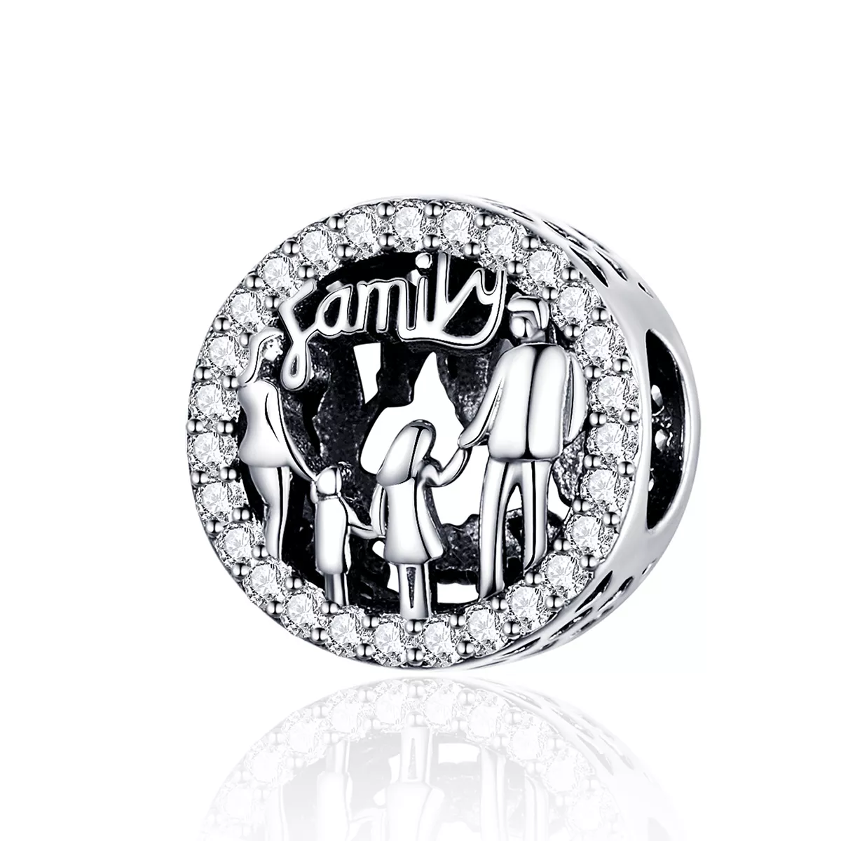 charm de plata estilo pandora mi familia scc1184