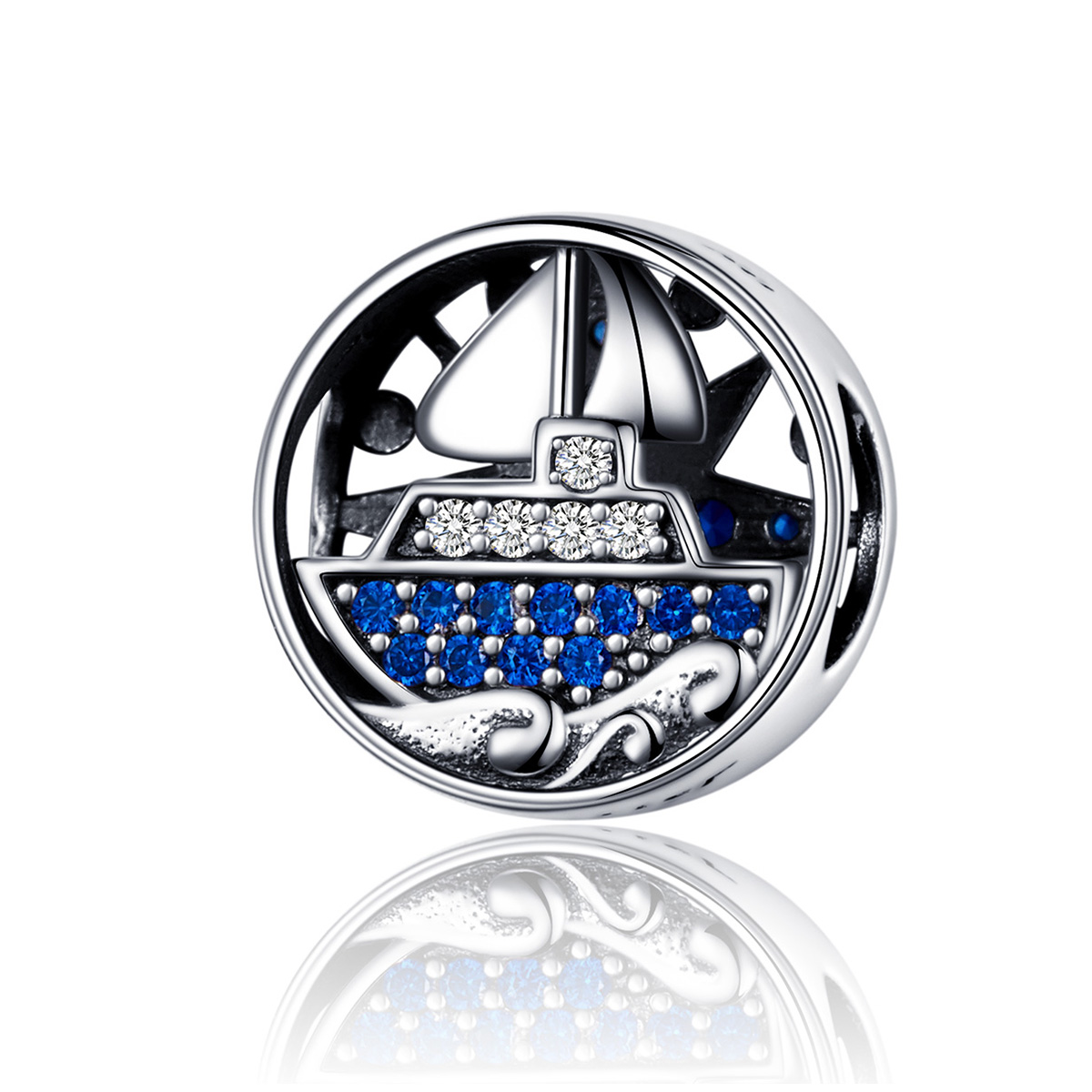 charm de viaje náutico de plata estilo pandora scc1197