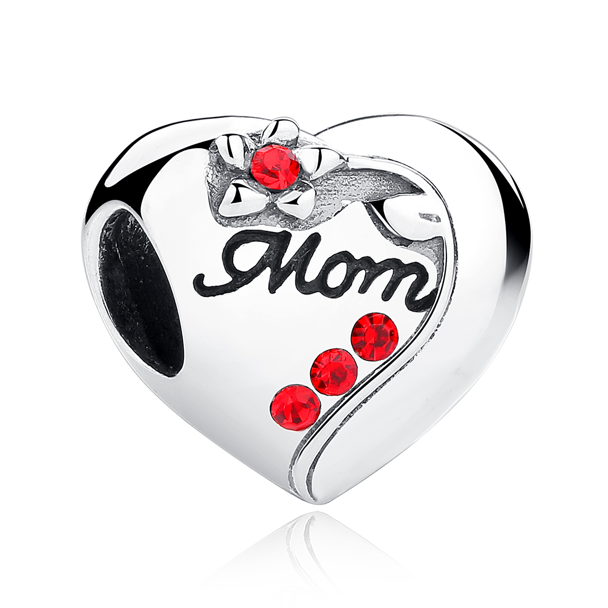 charm en forma de corazón de madre en plata estilo pandora scc004