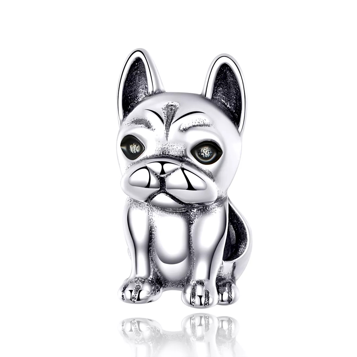 charm estilo pandora de plata con bulldog francés scc1306