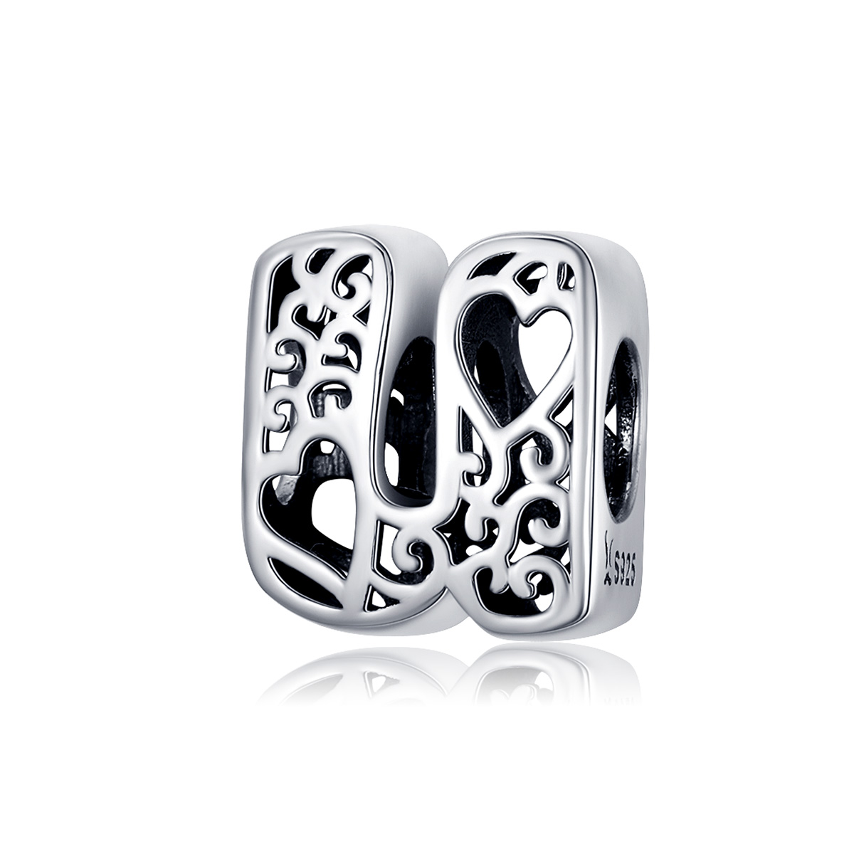 charm pandora estilo plata con letra u mágica scc1229 u