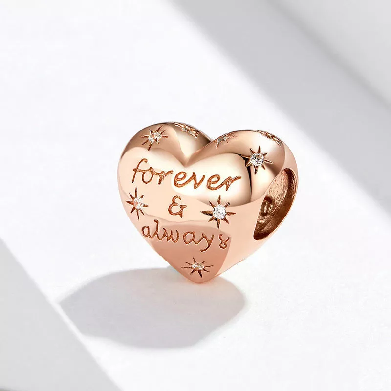 (imagen para) Charm Pandora Forever & Always en estilo oro rosa - SCC1223 - Ver 2
