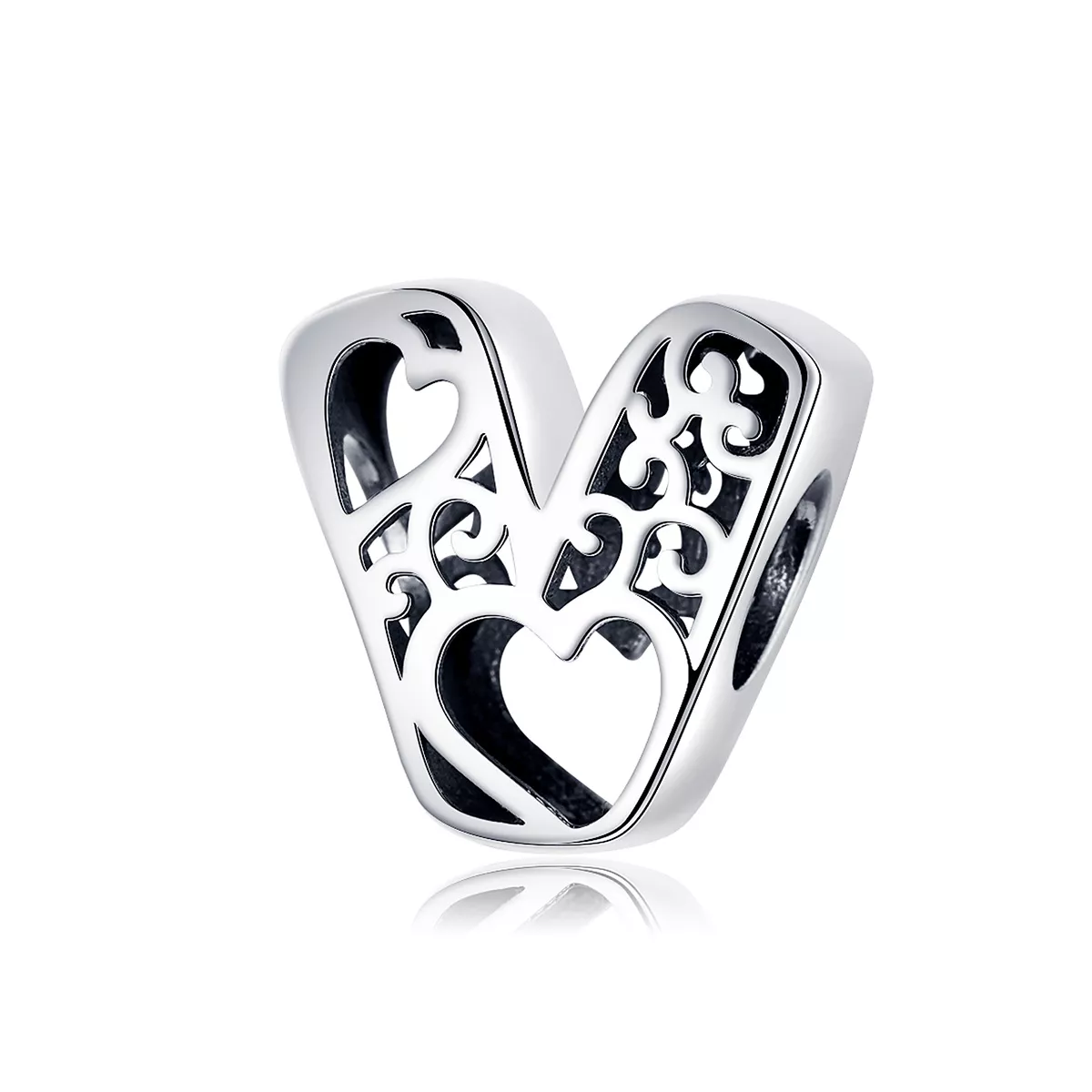 charm plata estilo pandora con letra mágica v scc1229 v