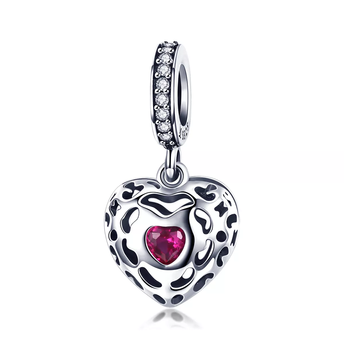 dije de plata estilo pandora con colgante de felicidad scc1007