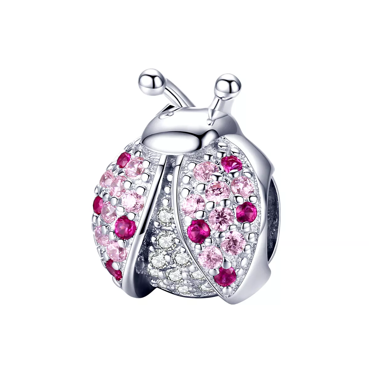 encanto de mariquita plateado estilo pandora scc1120