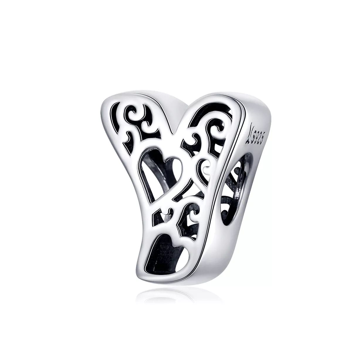 encanto de plata estilo pandora con letra y mágica scc1229 y