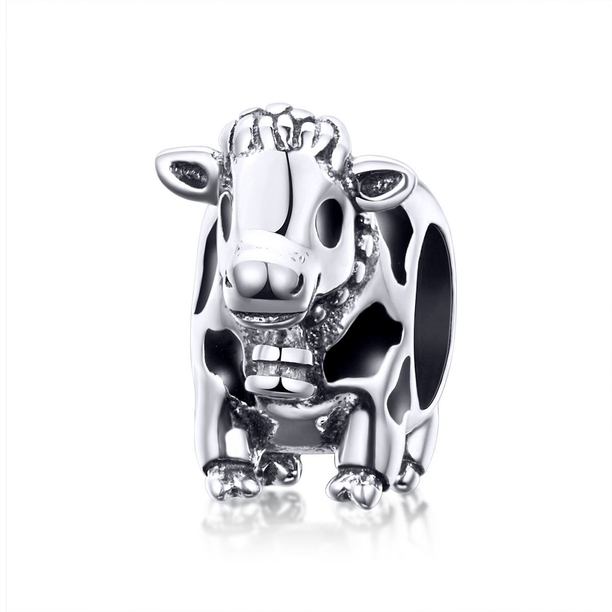 encanto de plata estilo pandora en forma de lindo ganado scc1049