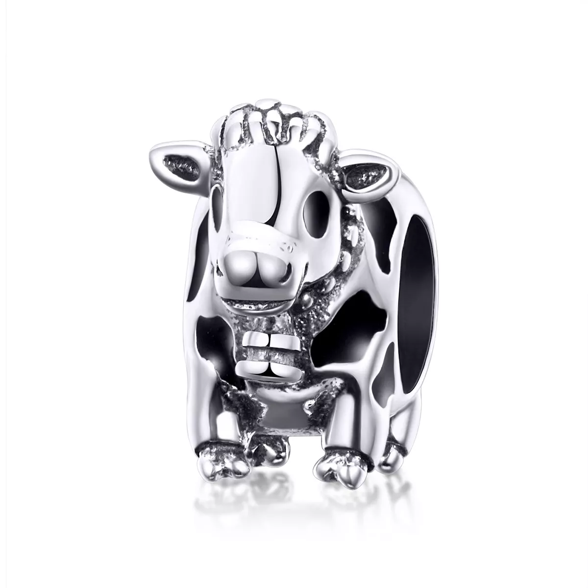 encanto de plata estilo pandora en forma de lindo ganado scc1049