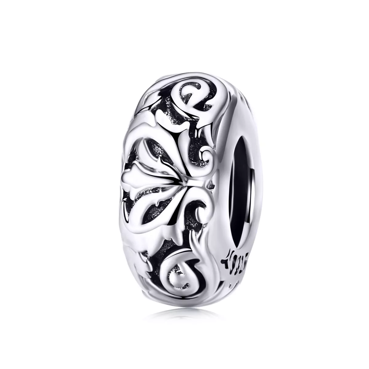espaciador de flor vintage en plata estilo pandora scc1139