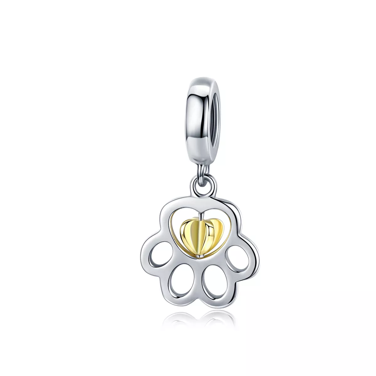 estilo pandora plateado y chapado en oro colgante de mascota de la cura scc1251