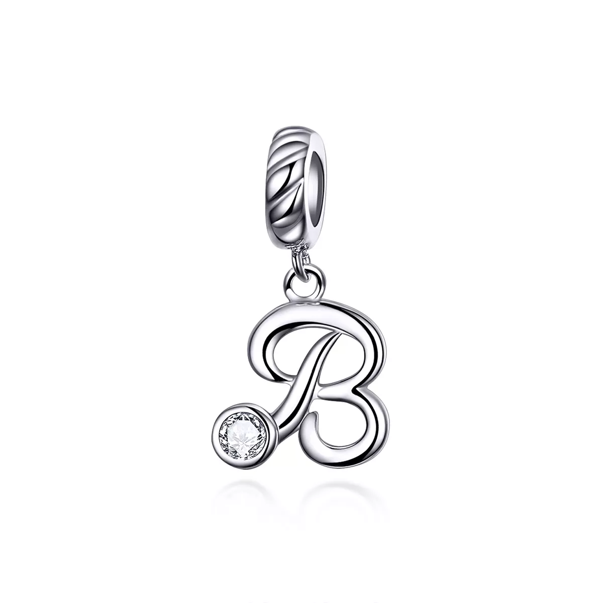 pandora style colgante de letra b en plata scc1183 b
