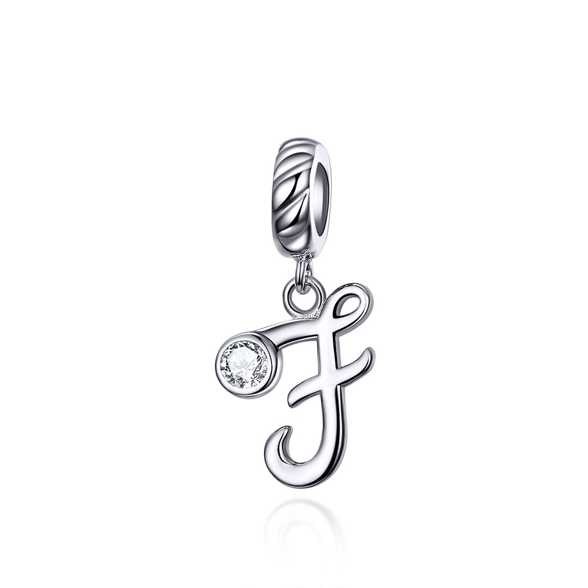 pandora style colgante de plata con letra f scc1183 f