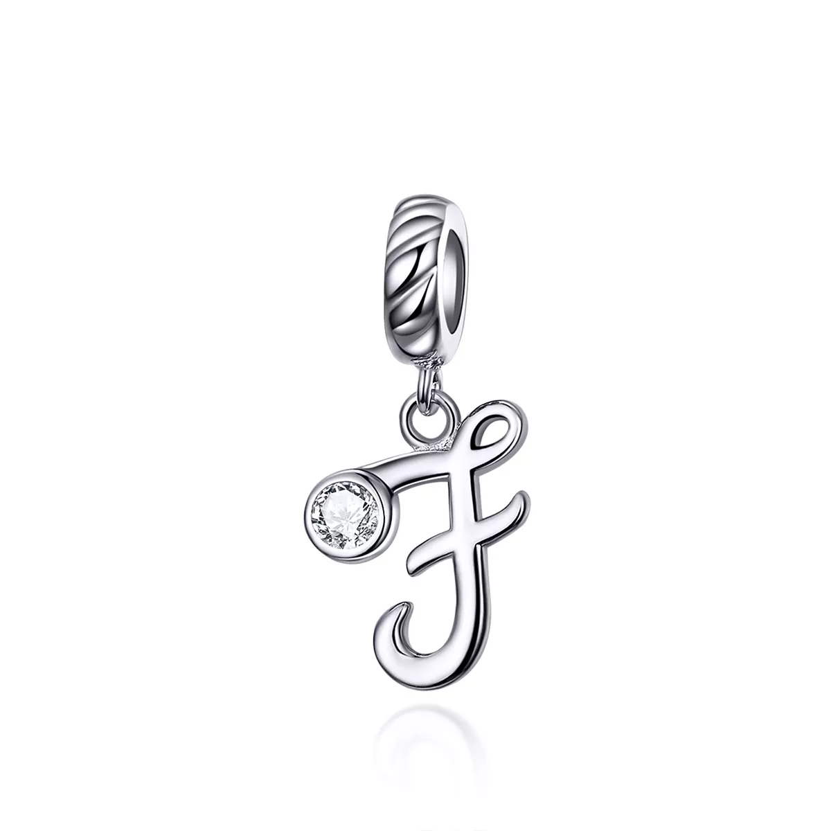 pandora style colgante de plata con letra f scc1183 f